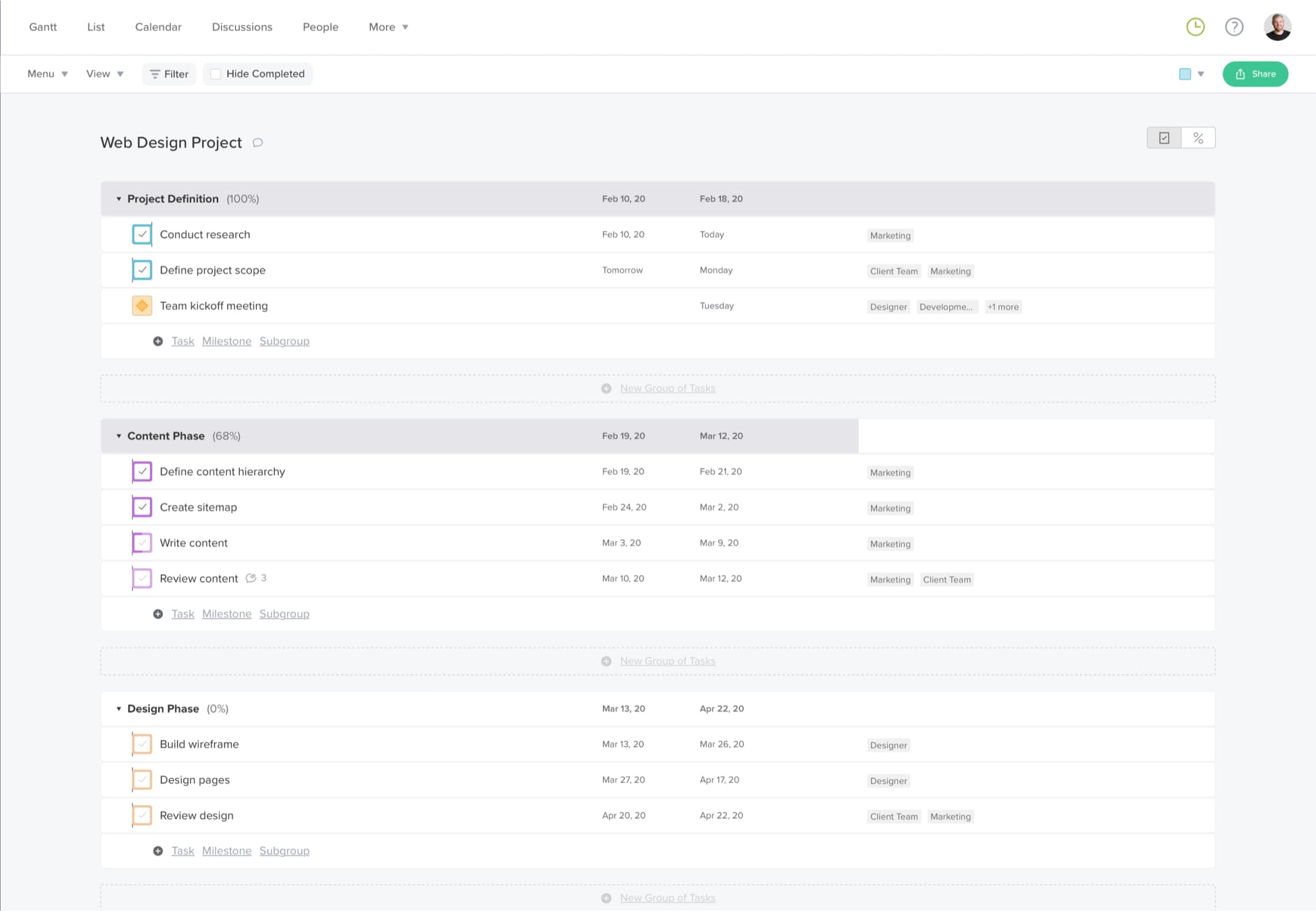 Website Design Planning Templates TeamGantt